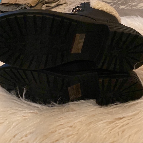 👢NWT Report Black Faux Shearling / Sherpa Lace-up Boots Size 8 - Picture 4 of 8